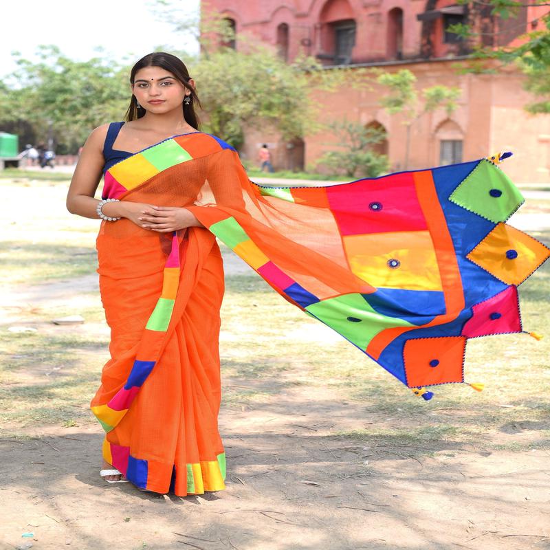  Kota Woven Orange Saree