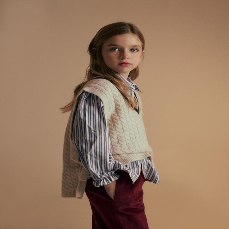 Chaleco girl punto college crudo